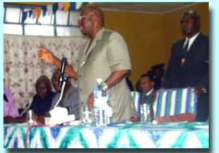 President Kabbah making a point