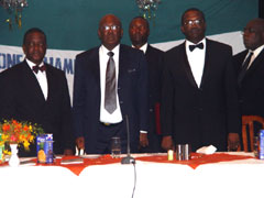 President Kabbah with Solomon Samba and Amadu N'doeka, chamber President and Vice-President