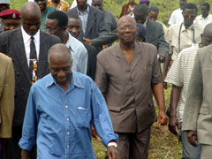 President Kabbah leaving the farm after harvest