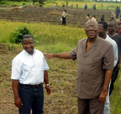 President Kabbah with Ex-Head of State Maada Bio, also a farmer
