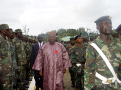 President Kabbah inspecting guard of honor