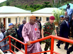 President Kabbah with IMMAT Comander on a conducted tour of the Academy