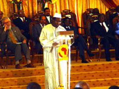 President Alpha Konare making his speech