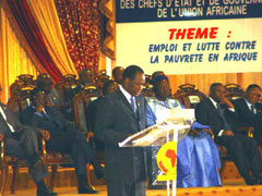 President Blaise Campaore making a statement