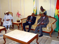 (L -R) President Alpha Konare, President Kabbah with President Blaise Campaore