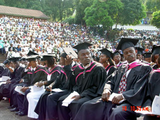 Graduands at the ceremony