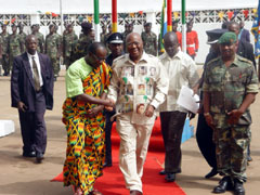 President Kabbah with Ghanaian High Commissioner Kabral Blay-Amihere