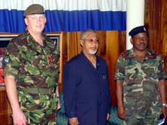 Brig. Porter, Deputy Defence Minister Joe Blell and Brig. M.S. Dumbuya