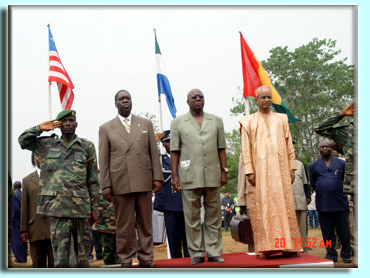 Chairman Gyude Bryant, President Kabbah and the Prime Minister of Guinea