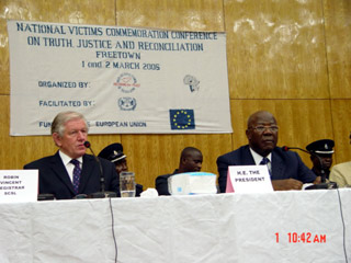 President Kabbah with Special Court Registrar, Mr. Robin Vincent