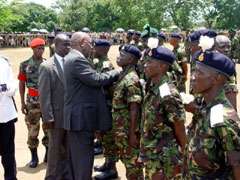 President Kabbah at the piping ceremony