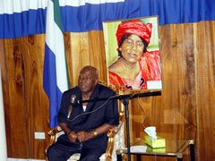President Kabbah addressing beneficiaries