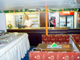 The Pizza room of M.V. Opal