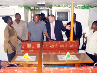 President Kabbah on a conducted tour of M.V. Opal