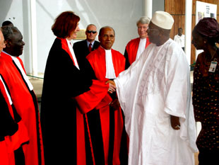 President Kabbah meeting Judges of the  Special Court