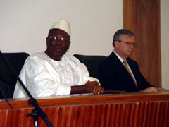 President Kabbah with Mr. Hans Corell, UN Under Secretary General for Legal  Affairs