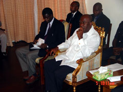 President Kabbah with Val Colier, Commissioner Anti Corruption Commission 