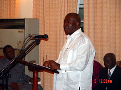 President Kabbah making a statement