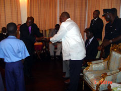 President Kabbah receiving the TRC report