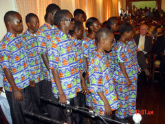 Milton Margai School for the blind singing a peace song