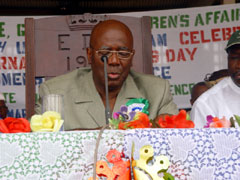 The President delivering his formal statement on the occasion of the International Women's Day