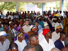 Residents of Kambia listening to the President 