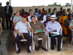 U.S.A. Ambassador to Sierra Leone, Peter Chaveas, British High Commissioner, Dr. John Mitchener, Acting Special Representative of the Secretary-General Alan Doss at the occasion in Kono
