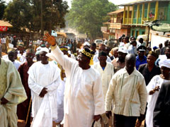 President Kabbah returnig to the bank after  his crowing ceremony