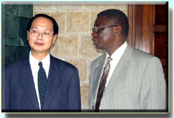 Malaysian High Commissioner to Sierra Leone, Mr. Dato Saw Sing Hong with the Secretary to the President Mr. Sheka Mansaray
