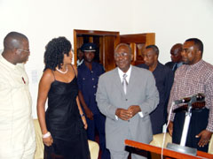President Kabbah meeting the film stars