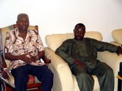 Minister of Tourism and Culture Dr. Chernor Jalloh (L)and movie sponsor Sam Kargbo (R)