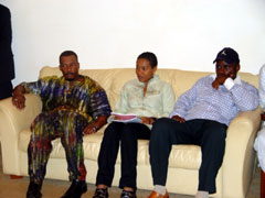 Teco Benson (in cap) and two visiting stars