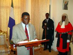 Secretary to President Sheka Mansaray reading the constitutional provision of section 54(6) of the 1991 Constitution