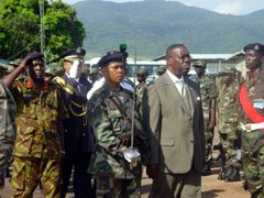 Chairman Bryant inspecting a guard of honour 