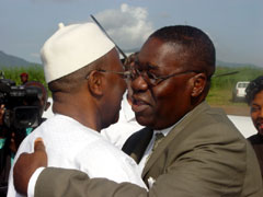 President Kabbah and Chaiman Bryant in warm embrace
