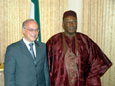 President Ahmad Tejan Kabbah and Swiss Ambassador to Sierra Leone, Mr. George Zuble