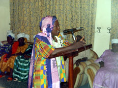Woman Parliamentarian, Dr. Baba Jigida(MP) making a statement