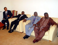 Minister of Youth and Sports Dr. Dennis Bright with members of the SLFA